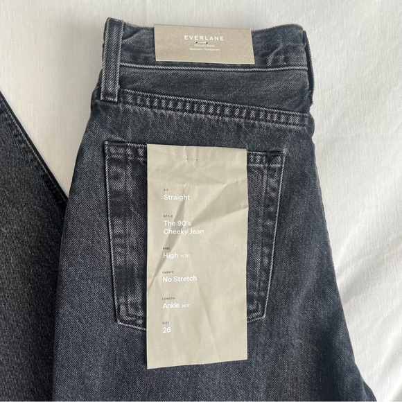 Everlane The Curvy ’90s Cheeky Straight Leg Jeans Size 26 Washed Black NWT - Picture 9 of 14